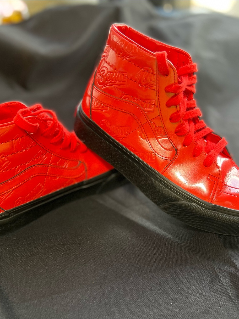 David Bowie Vans Red High-Top Sneakers/Skate shoes - Picture 10 of 13